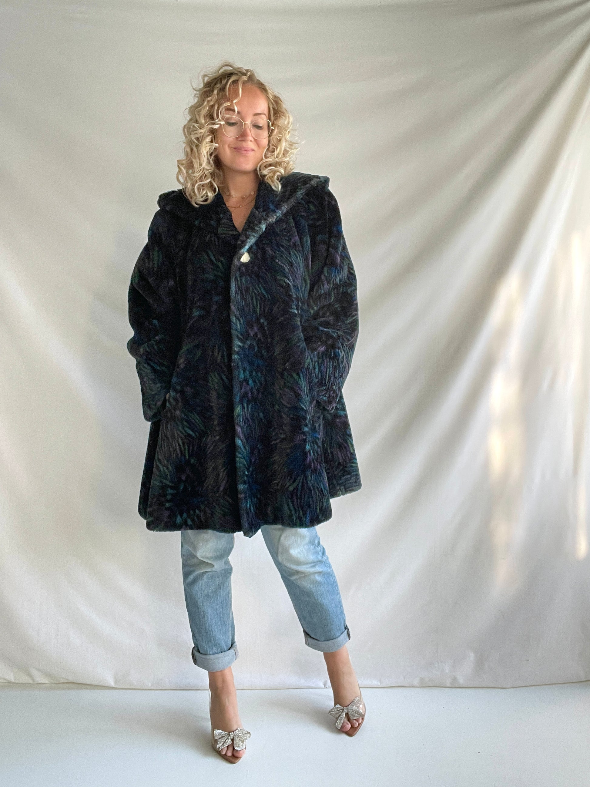 Stunning vintage faux fur coat by Pierre Cardin