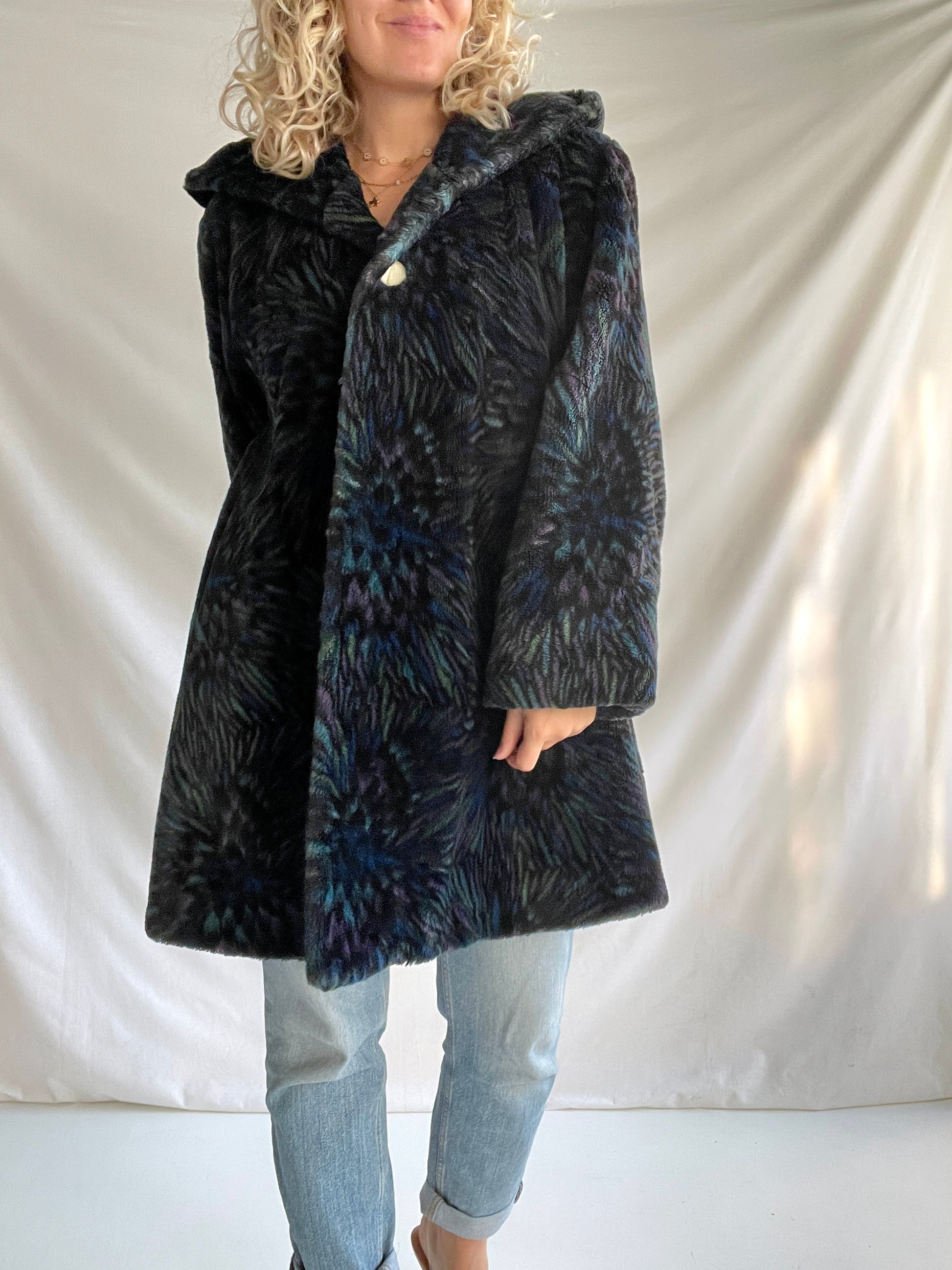 Stunning vintage faux fur coat by Pierre Cardin