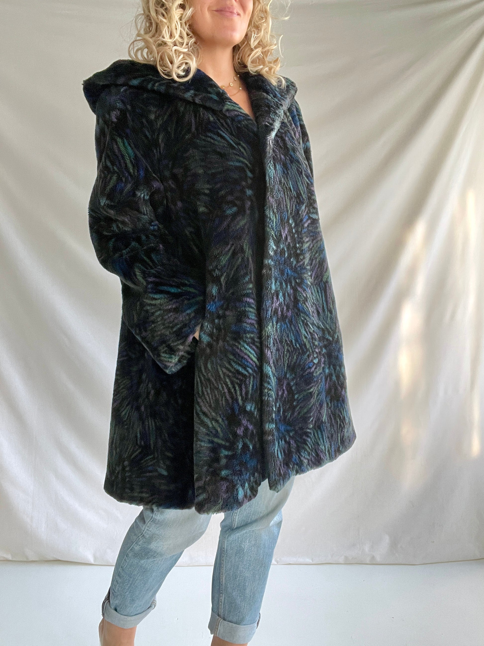 Stunning vintage faux fur coat by Pierre Cardin