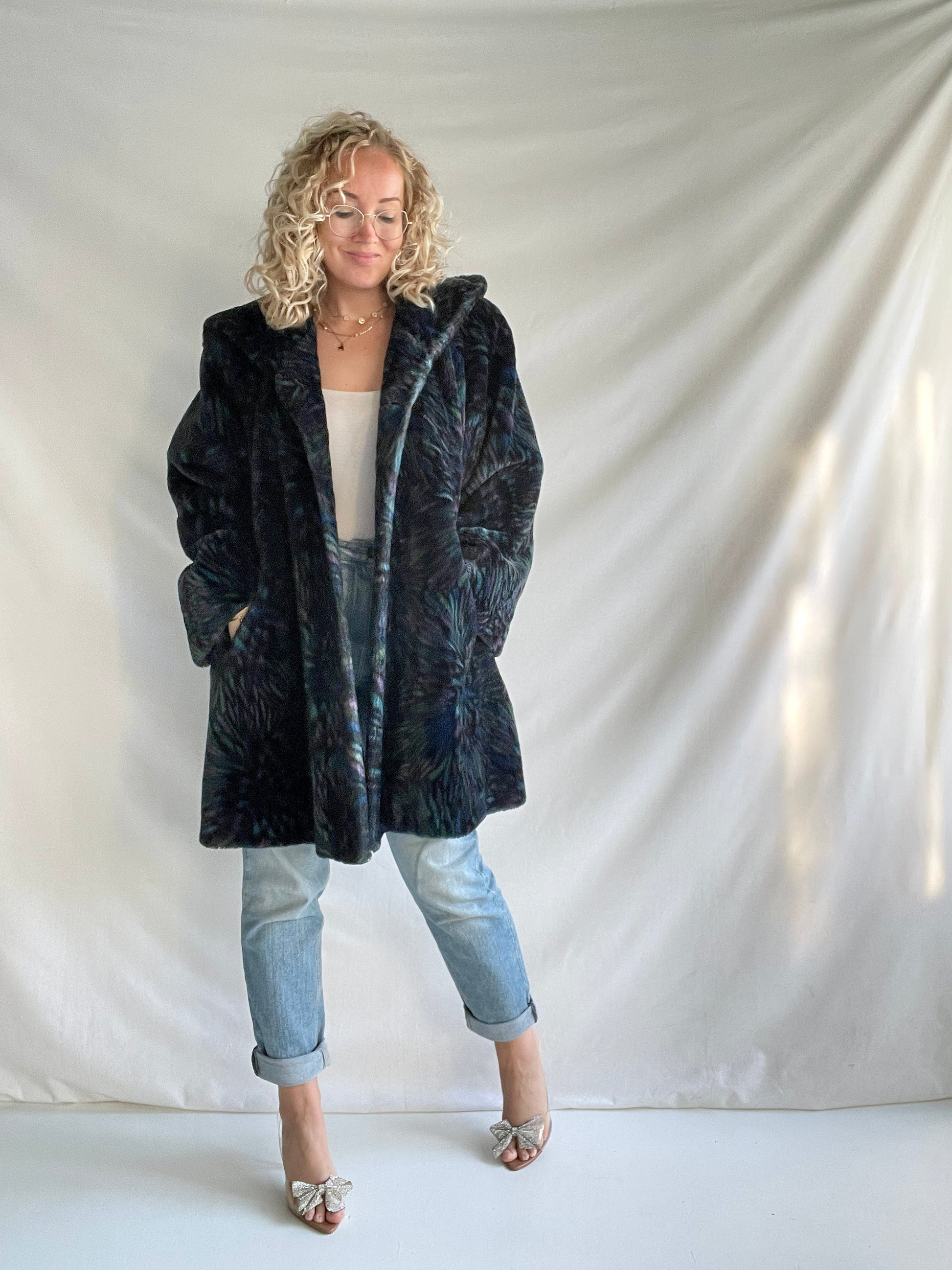 Stunning vintage faux fur coat by Pierre Cardin