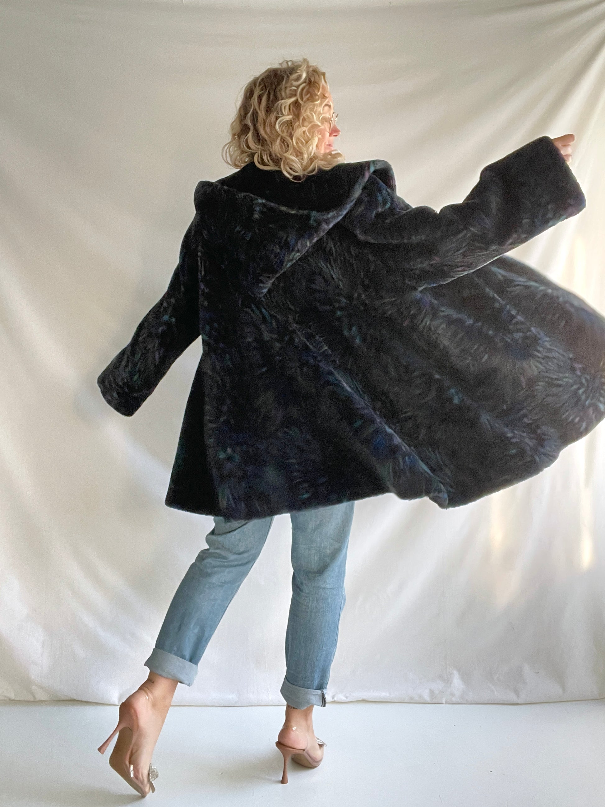Stunning vintage faux fur coat by Pierre Cardin
