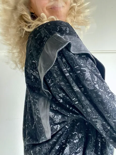 Abstract Print Leather KENZO Bomber