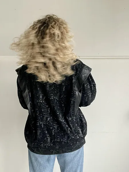 Abstract Print Leather KENZO Bomber, photo 7