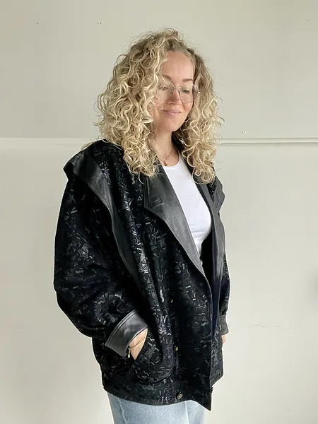 Abstract Print Leather KENZO Bomber, photo 9