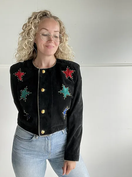 Suede Star Statement Jacket, full look