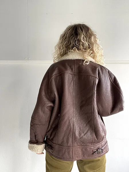 Brown Shearling 80's Bomber, photo 10
