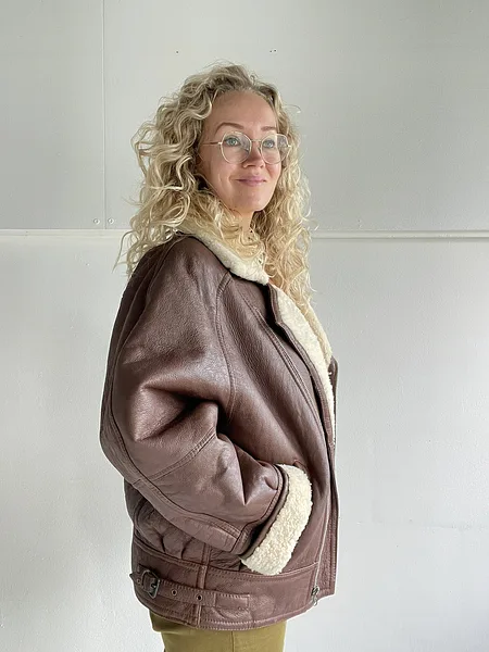 Brown Shearling 80's Bomber, photo 11