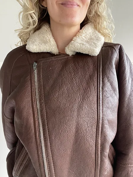Brown Shearling 80's Bomber, photo 15