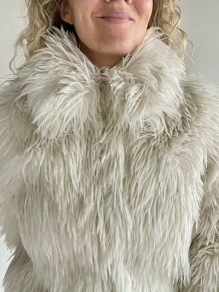 Cream Shaggy Faux Fur Jacket
