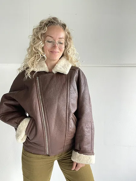 Brown Shearling 80's Bomber, photo 12