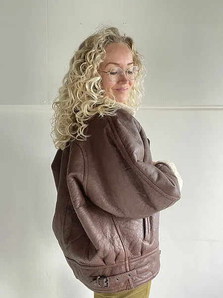 Brown Shearling 80's Bomber, photo 14