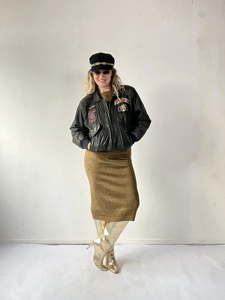 Knitted Ochre 80's Dress, photo 5
