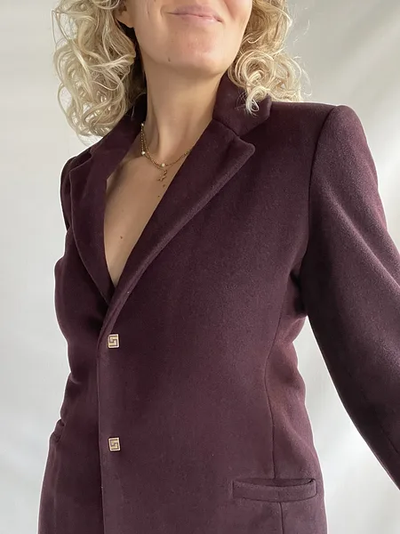 90s Versace Jeans Couture Aubergine Coat, photo 4
