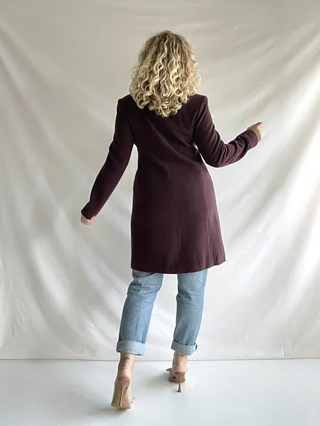 90s Versace Jeans Couture Aubergine Coat, photo 6