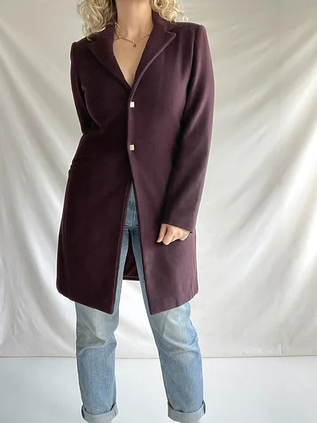 90s Versace Jeans Couture Aubergine Coat, photo 9