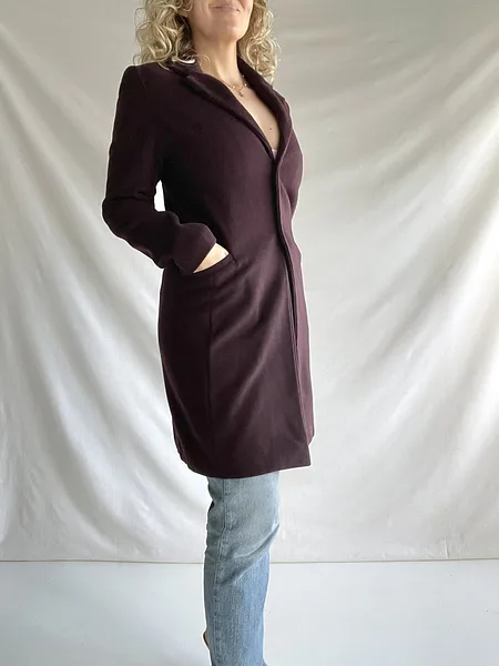 90s Versace Jeans Couture Aubergine Coat, photo 10