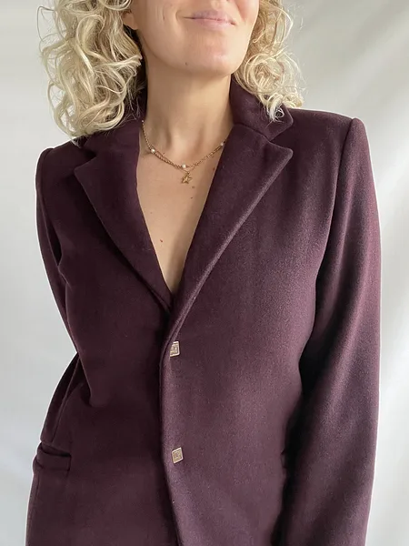 90s Versace Jeans Couture Aubergine Coat