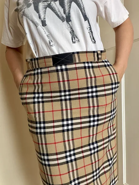 Burberrys Nova Check Wool Skirt