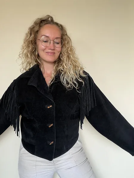 Black Suede Fringe Jacket, photo 10