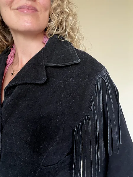 Black Suede Fringe Jacket, photo 11
