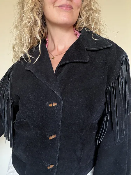 Black Suede Fringe Jacket, photo 6
