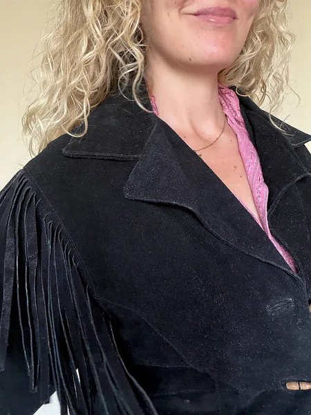 Black Suede Fringe Jacket, photo 4