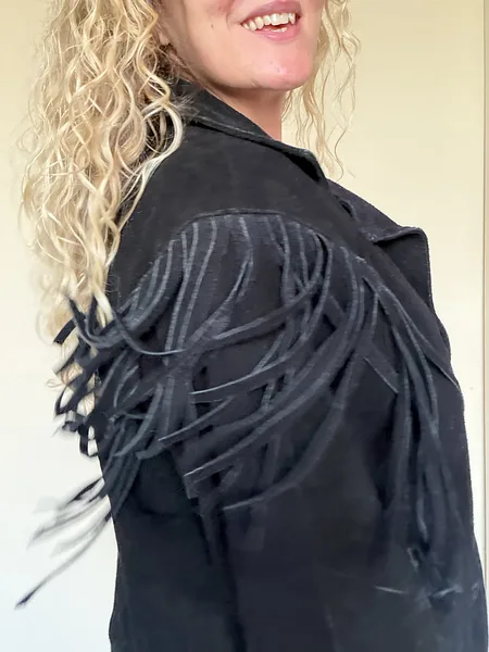 Black Suede Fringe Jacket, photo 9
