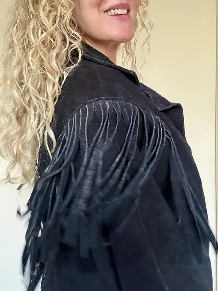 Black Suede Fringe Jacket, photo 5