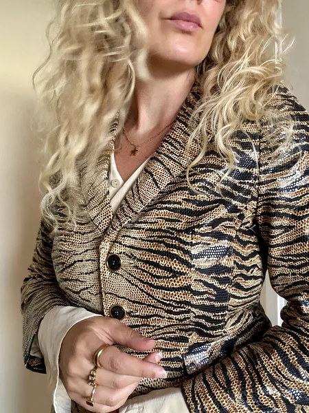 90s Escada Tiger Print Leather Jacket, photo 5