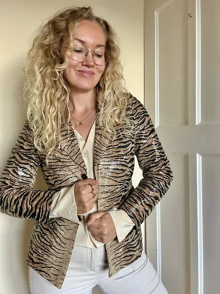 90s Escada Tiger Print Leather Jacket, photo 11