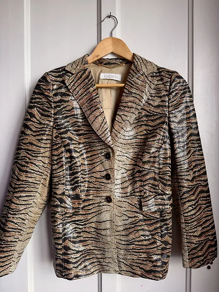 90s Escada Tiger Print Leather Jacket, photo 6