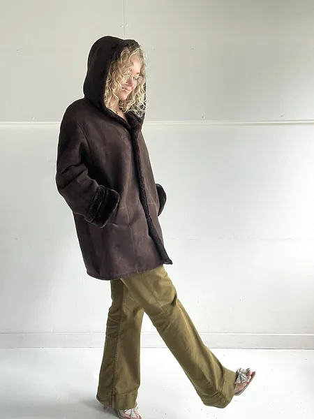 Chocolate Brown Shearling Coat, photo 4