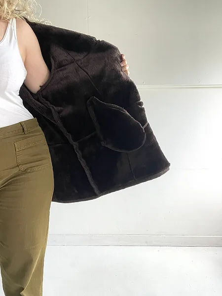 Chocolate Brown Shearling Coat, photo 5
