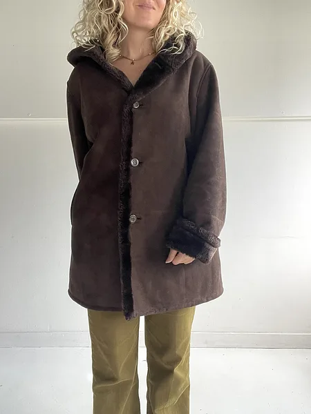 Chocolate Brown Shearling Coat, photo 8
