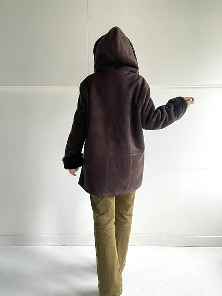 Chocolate Brown Shearling Coat, photo 9