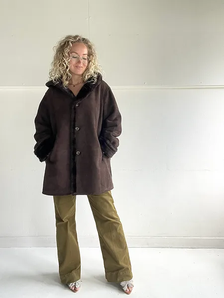 Chocolate Brown Shearling Coat, photo 10