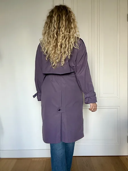 80s Lilac Trench Coat, photo 6