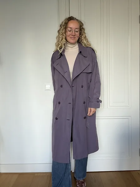 80s Lilac Trench Coat, photo 9