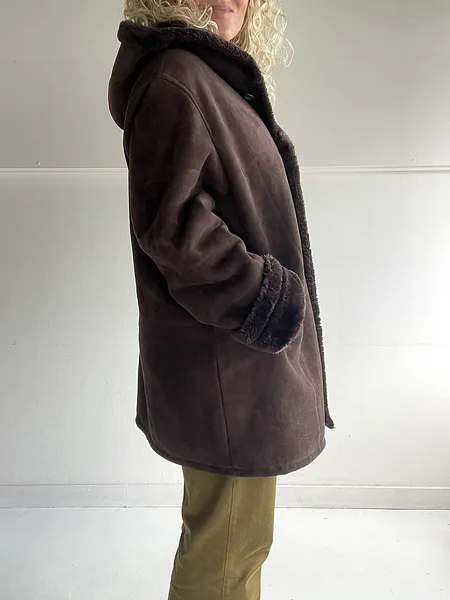 Chocolate Brown Shearling Coat, photo 11