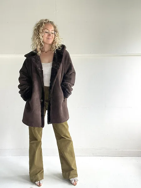 Chocolate Brown Shearling Coat, photo 12
