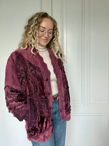 80s Warm Pink Cotton Bomber, photo 4