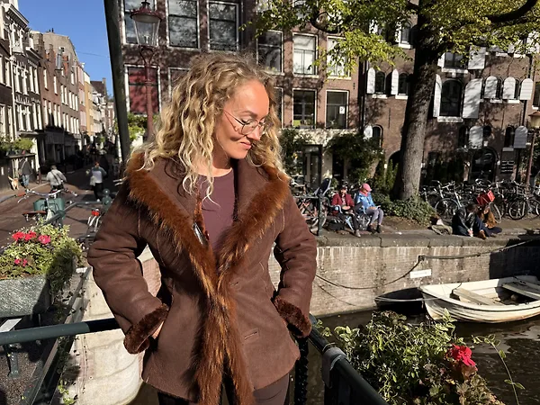 90s Reversible Burned Copper Shearling Coat