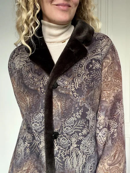 Paisley Print Faux Shearling Coat, photo 14