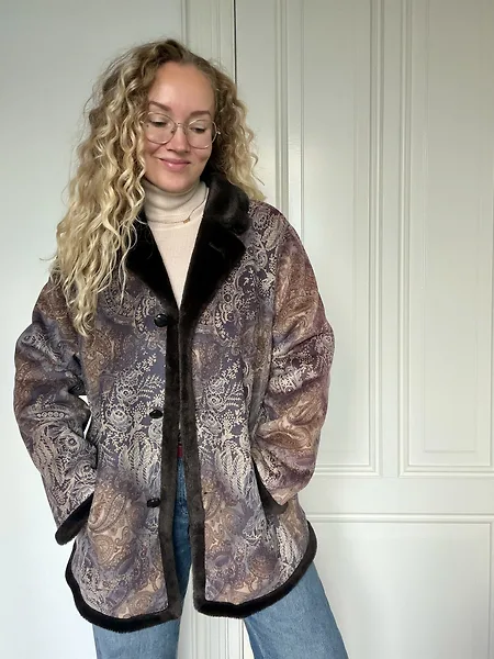 Paisley Print Faux Shearling Coat, photo 17
