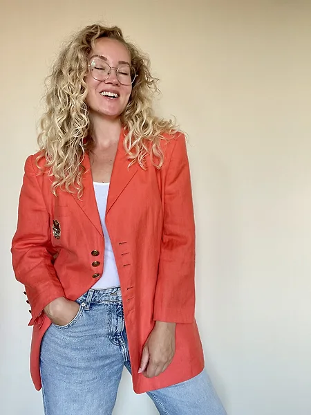 Orange Linen Blazer, photo 5