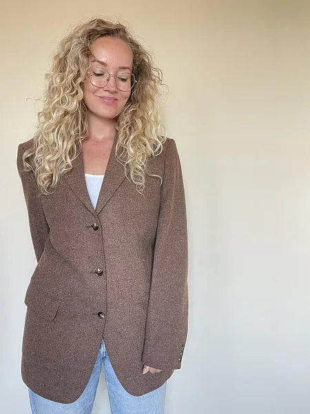 Brown Wool Blazer, full look