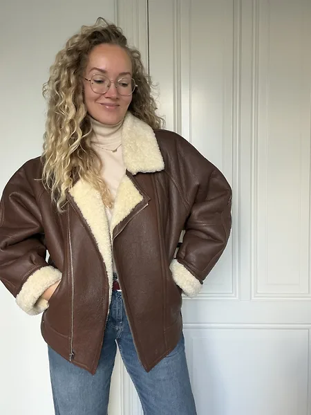Brown Shearling 80's Bomber, photo 16