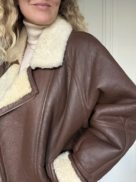 Brown Shearling 80's Bomber, photo 18