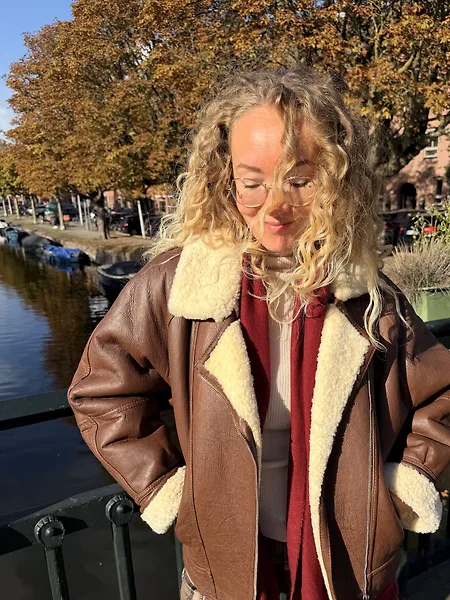 Brown Shearling 80's Bomber, photo 9