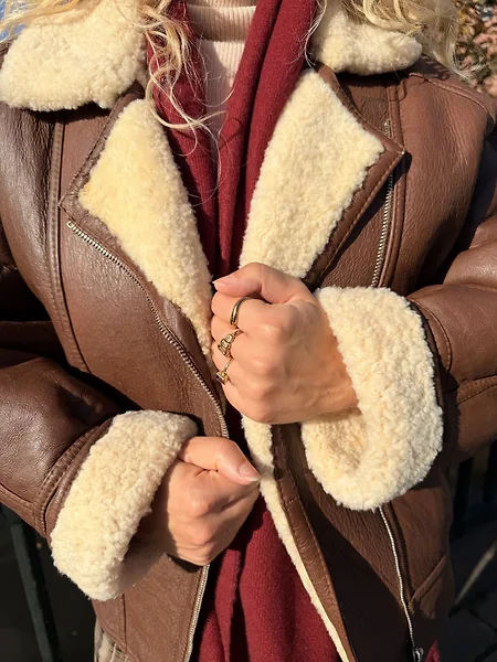 Brown Shearling 80's Bomber, photo 6